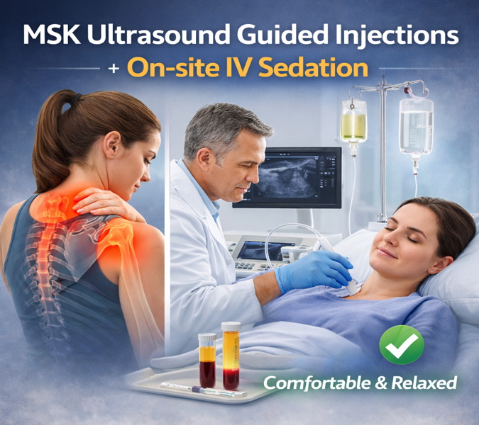 MSK Ultrasound Guided Injections On-site IV Sedation